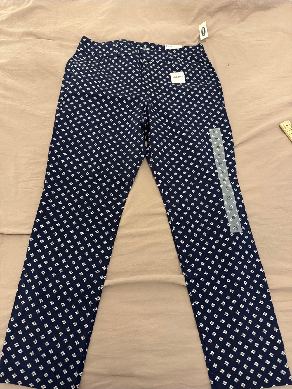 Old Navy Navy Cropped Patterned Leggings